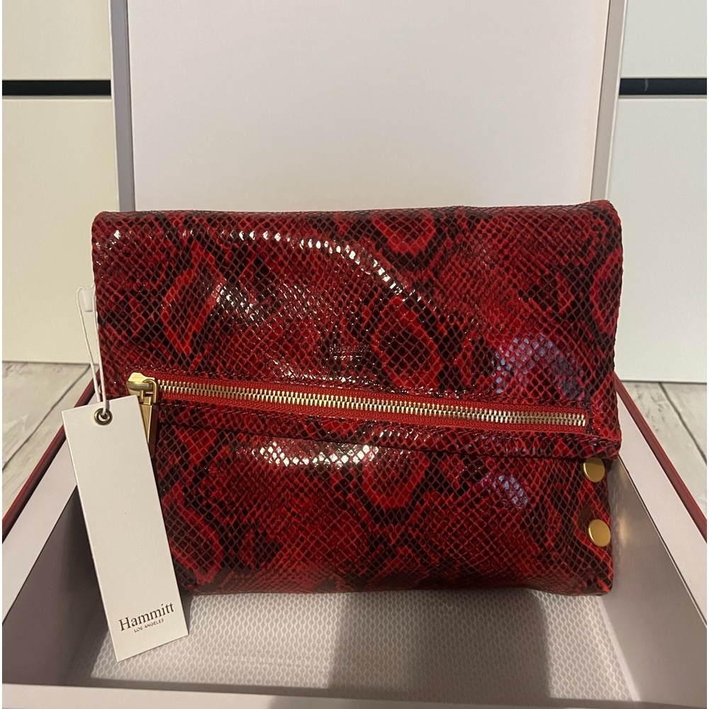Hammitt VIP Medium Berry Snake NWT crossbody clutch